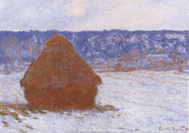 Claude Monet Haystack in the Snow,Overcast Weather china oil painting image
